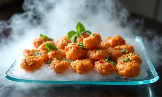 เมนูเรียกน้ำย่อยที่มีควันดรายไอซ์