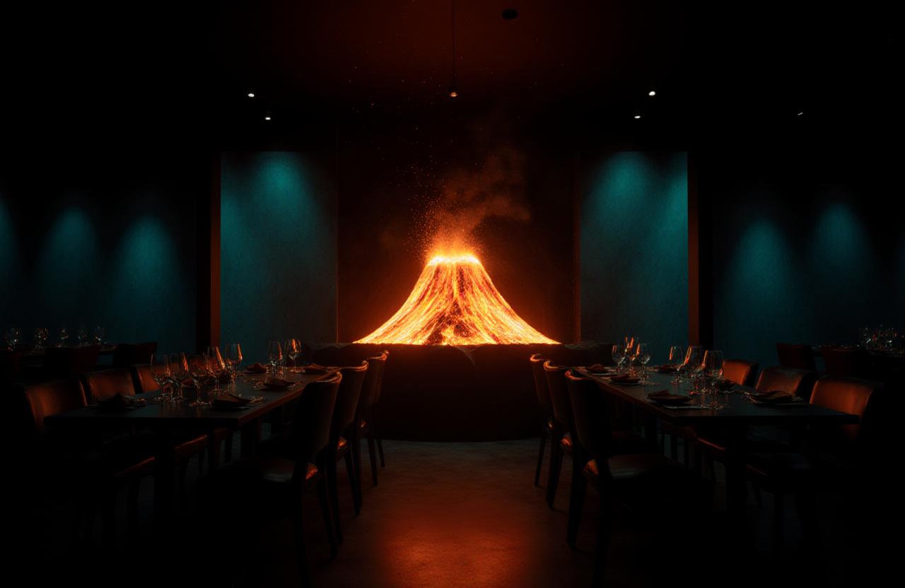 บรรยากาศการรับประทานอาหารสุดเร่าร้อนที่ Pyro Plate